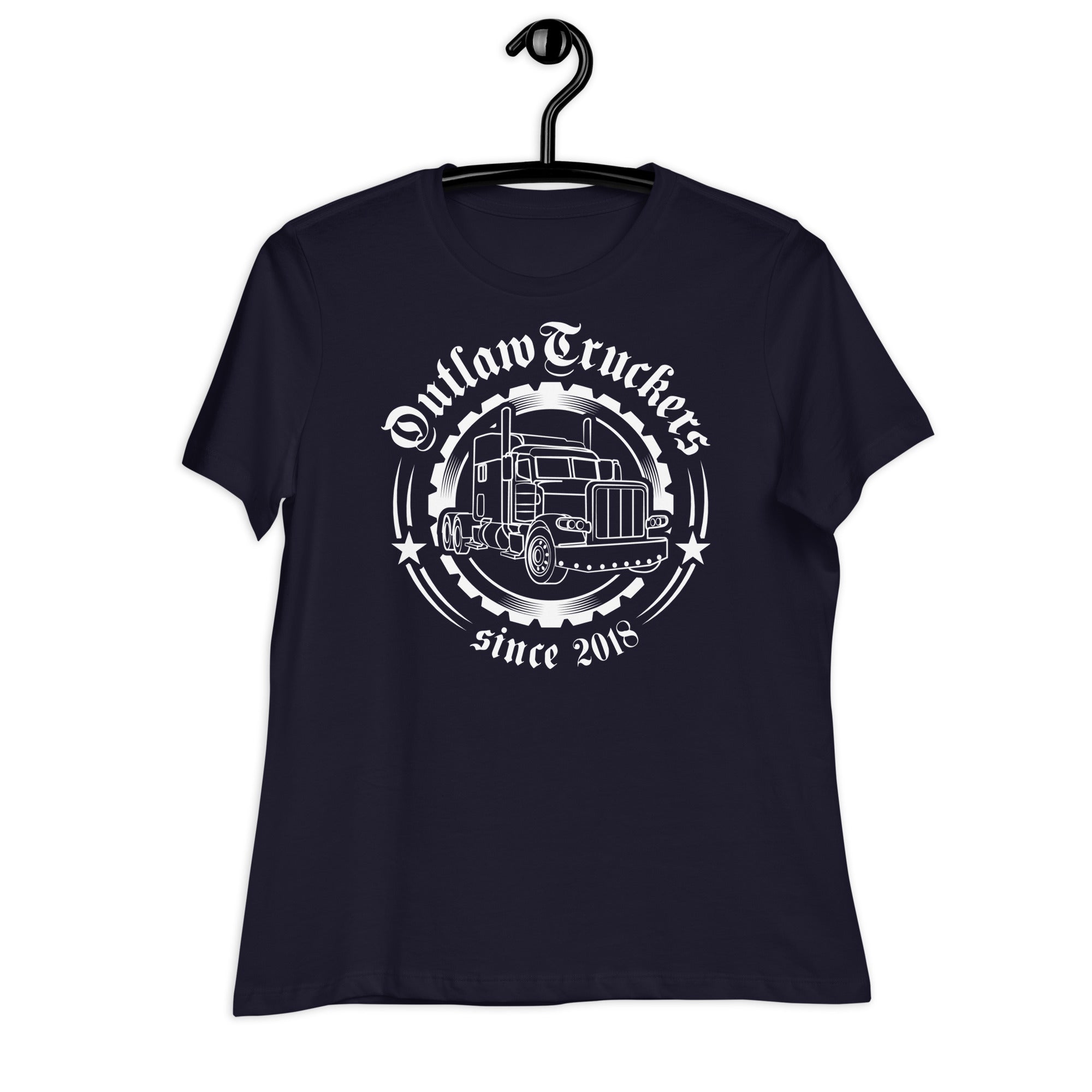 Women's Relax T-Shirt Schwarz "Oulaw Truckers USA"