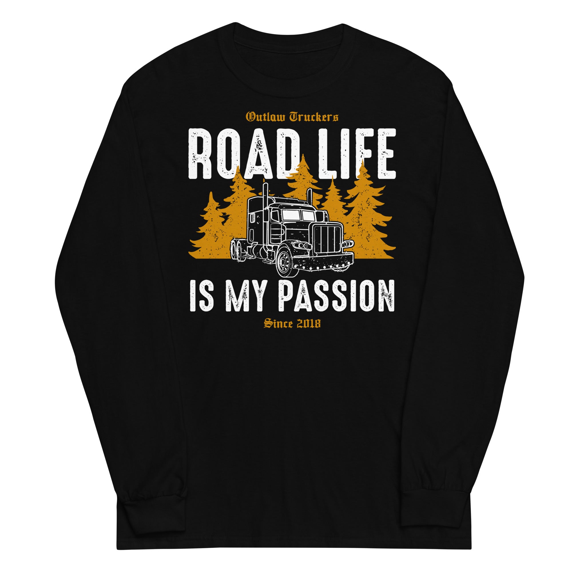 ''Road Life Is My Passion'' - Men’s Long Sleeve Schwarz