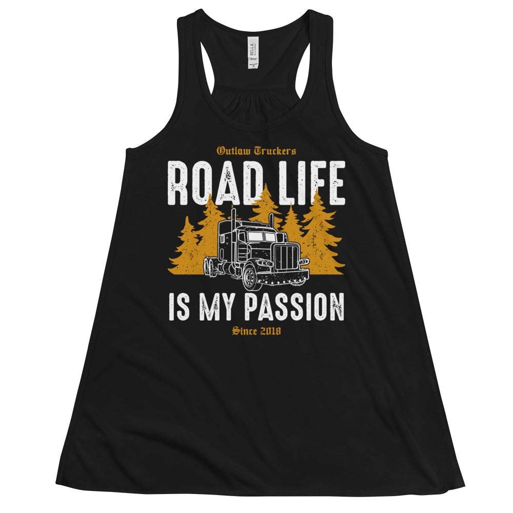 Women's Flowy Tank Top "Road life is my passion"
