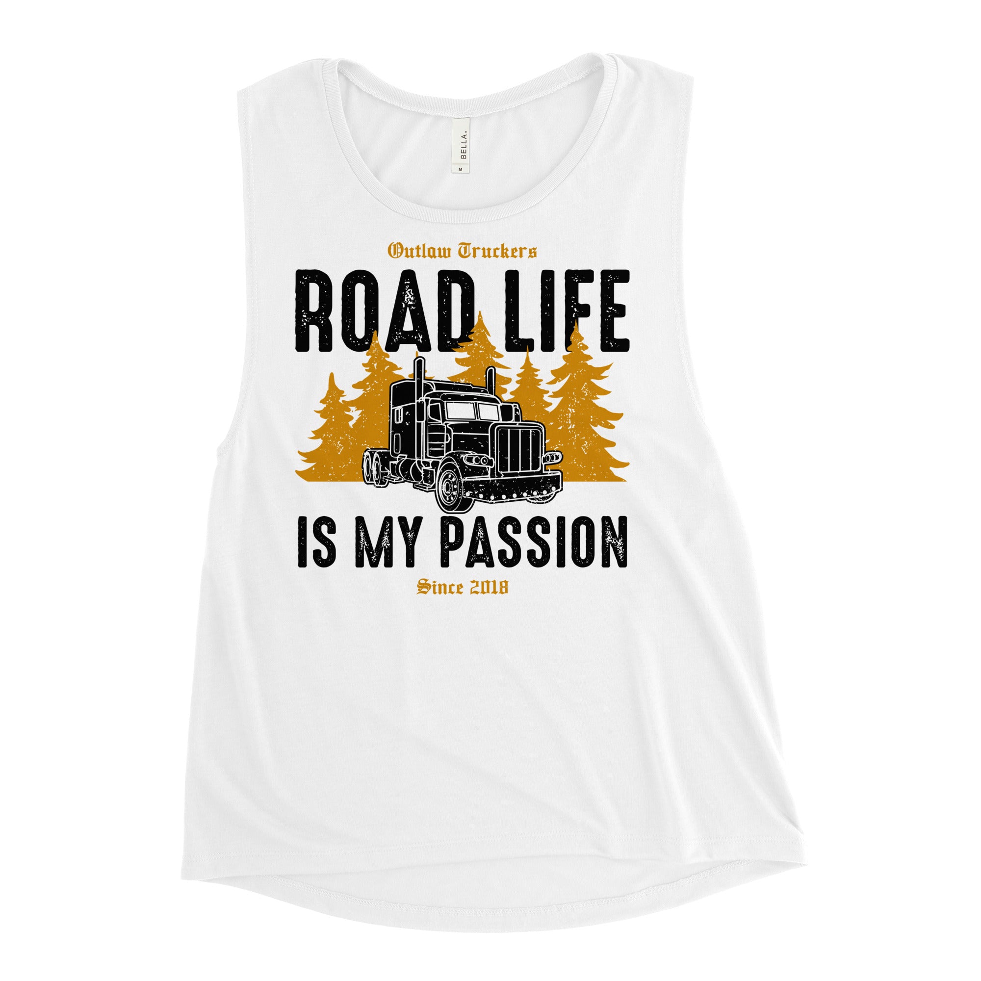Ladies’ Muscle Tank Shirt "Road life is my passion"