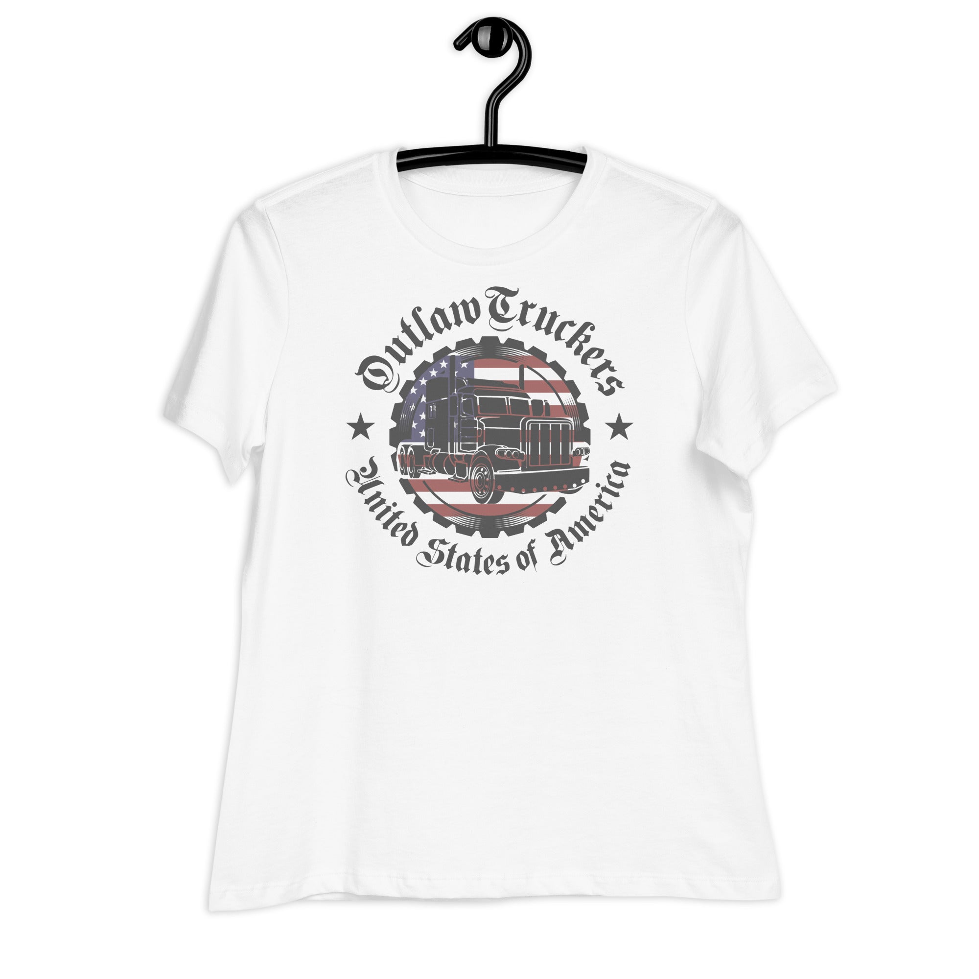 Women's Relax T-Shirt Weiß "Oulaw Truckers USA"